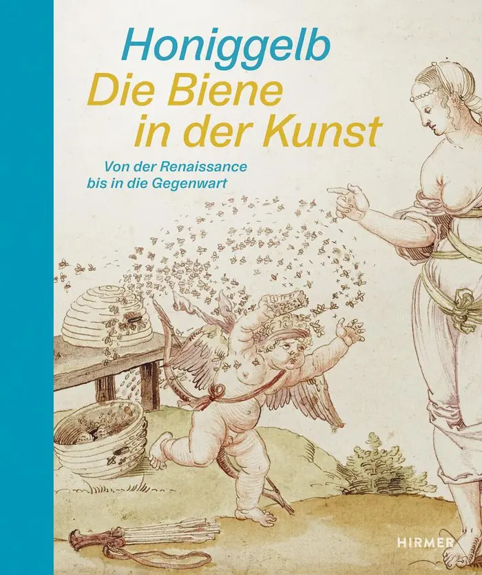 Zeichnung eines Putos, der von einem Schwarm Bienen verfolgt wird